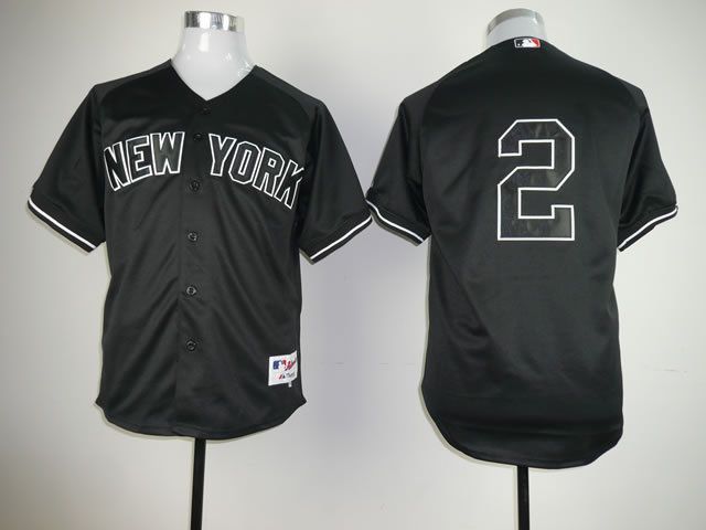 Men New York Yankees #2 No name Black MLB Jerseys